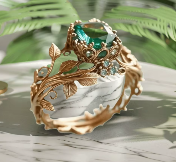 Emerald™ | Anello in cristallo verde